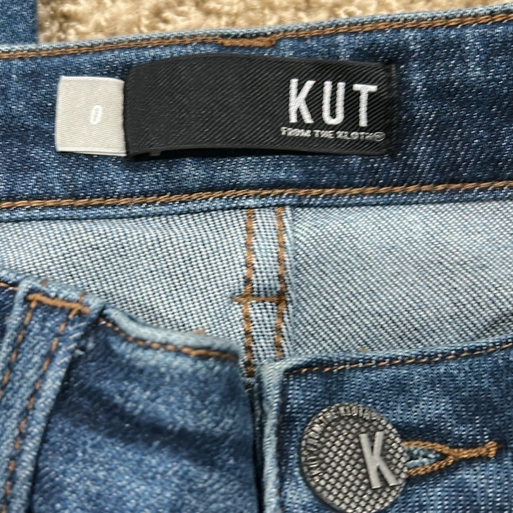 Kut From The Kloth High Rise Reese Fab Ab Ankle Straight Leg Jeans - Size 0 - Picture 3 of 7